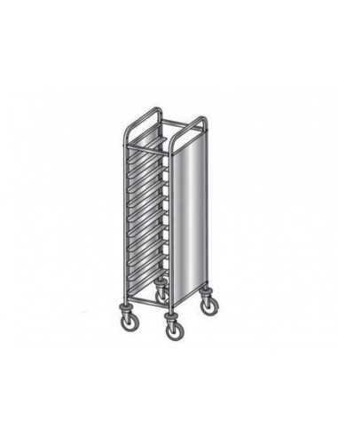 Trays trolley - Paneles laterales hoja - N. 12 x cm 53 x 37 - cm 49 x 60 x 172 h