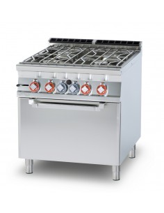 Cocina de gas profesional - N. 4 fogones - Horno de gas...