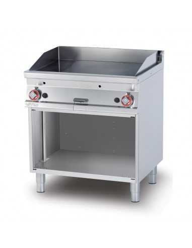 Fry top a gas - Piastra liscia - cm 80 x 70,5 x 90 h