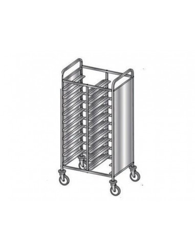 Trays trolley - Paneles laterales hoja - N. 20 x cm 53 x 37 - cm 89 x 60 x 150 h