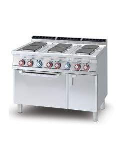 Cocina eléctrica - N. 6 placas cuadradas - horno...