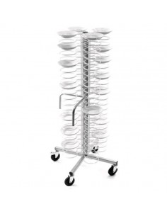 Square holder with wheels - N. 96 dishes Ø18/23 - cm 60 x...
