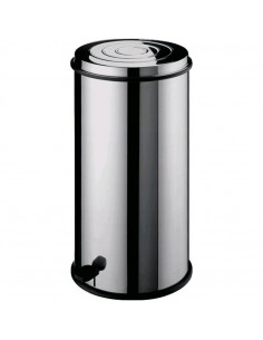 Pattumiera tonda - In acciaio inox - Cestello interno -...