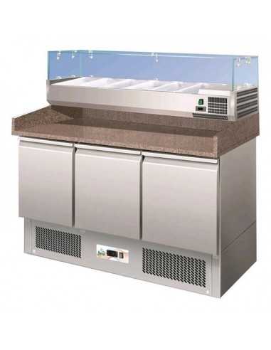 Pizza counter - N. 3 doors - Veterinary brings ingredients - cm 140 x 70 x 102 h