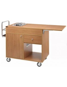 Carrello flambè - N. 2 piastre - N. 1 fuoco - cm 107/145...