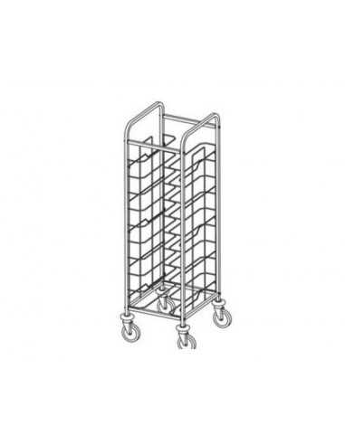 Carrello portavassoi - Guide filo acciaio - N. 10 (53 x max.39 cm) -  cm 52 x 60 x159 h