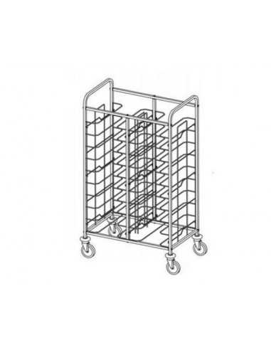 Carrello portavassoi - Guide filo - N. 20 (53 x max.39 cm) - cm 95 x 60 x159 h