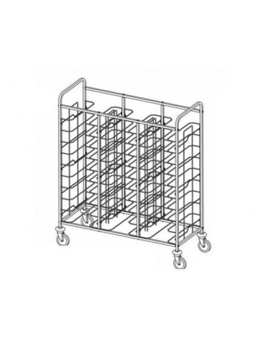 Tray trolley - Wire holder - N. 30 (53 x max.39 cm)- cm 138 x 60 x159 h