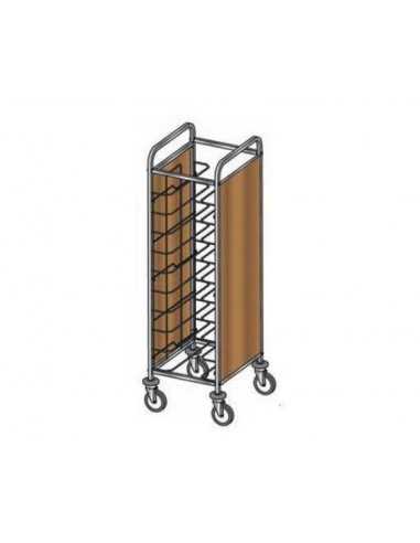 Carrello portavassoi - Pannelli 2 lati - N. 10 (53 x max.39 cm) - cm 52 x 60 x 159h