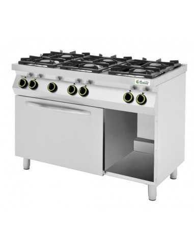 Cucina a gas - Forno elettrico - N. 6 fuochi - cm 120 x 70 x 90 h