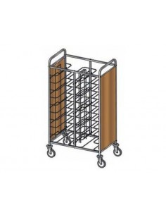 Trays trolley - Oak panels 2 sides - N. 20 (53 x max.39...