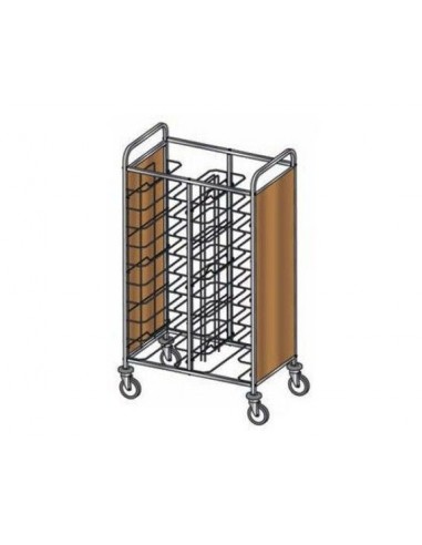 Trays trolley - Roble paneles 2 lados - N. 20 (53 x max.39 cm)- cm 95 x 60 x 159h