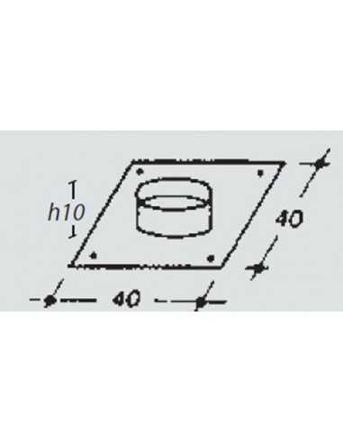 Collar plate for exit hood 35 x 35 - Stainless...