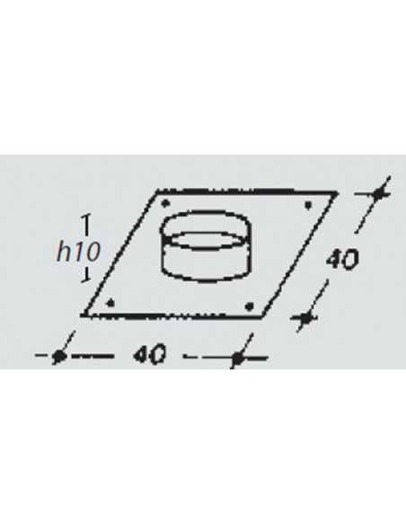 Collar plate for exit hood 35 x 35 - Stainless steel - From Ø 32 a Ø 38