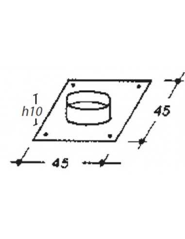 Collar plate for exit hood 40 x 40 - Stainless...