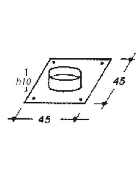 Collar plate for exit hood 40 x 40 - Stainless steel - From Ø 32 a Ø 40