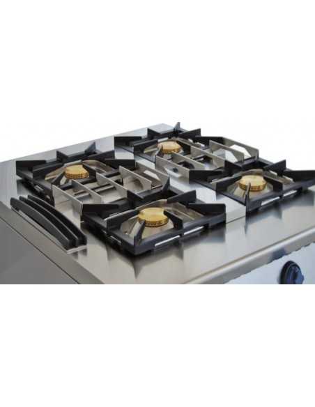 Cucina a gas passante - Fiamma libera - N.6 fuochi - cm 130 x 100 x 90 h