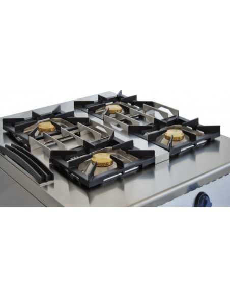 Cucina a gas passante - Fiamma libera - Forno - N.6 fuochi - cm 130 x 120 x 90 h