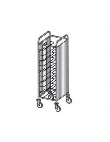 Carrello portavassoi - Guide in filo - N. 10 (53 x max.39 cm) - cm 52 x 60 x 159 h