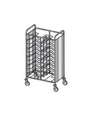 Carrello portavassoi - Guide in filo - N. 20 (53 x max.39 cm) - cm 95 x 60 x 159 h