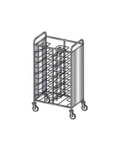 Tray trolley - Wire guide - N. 20 (53 x max.39 cm)- cm 95 x 60 x 159 h