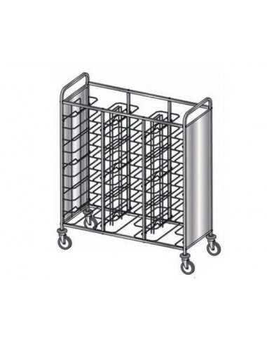 Trays trolley - Stainless steel panels - N. 30 (53 x max.39 cm)- cm 138 x 60 x 159h