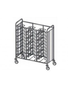 Trays trolley - Steel panels - N. 36 (53 x max.39 cm)- cm...