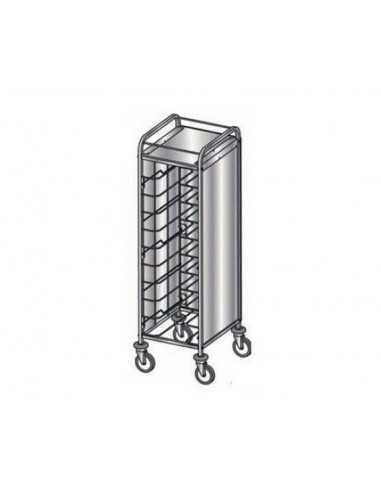 Tray trolley - Guide thread on 3 sides - N. 12 (53 x max.39 cm)- cm 52 x 60 x183h