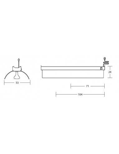 Infrared lamp - N.3 lamps - cm 104x53x24 h