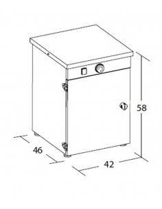 Flat warmer cabinet - N. 30 plates - cm 42 x 46 x 58 h 2