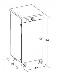 Flat warmer cabinet - N. 60 dishes - cm 42 x 46 x 94 h 2