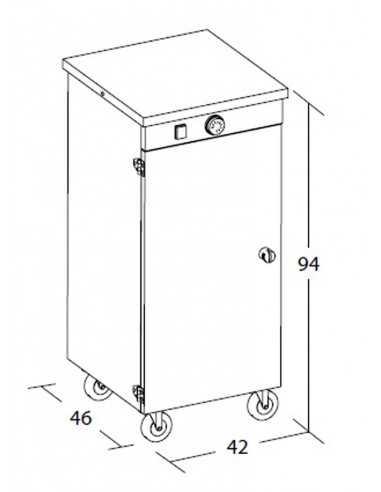 Flat warmer cabinet - N. 60 dishes - cm 42 x 46...