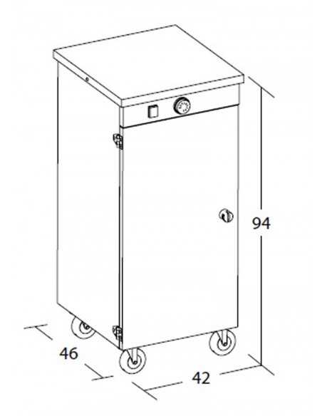 Flat warmer cabinet - N. 60 dishes - cm 42 x 46 x 94 h