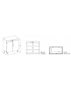 Armadio scaldapiatti - N. 100 piatti -  cm 77 x 46 x 80 h 2