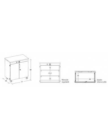 Flat warmer cabinet - N. 100 dishes -  cm 77 x...