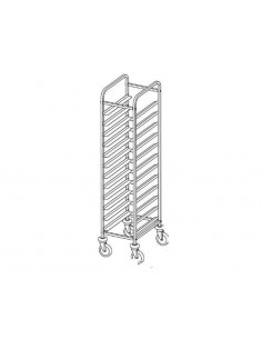 Trays trolley - N. 12 x EN ( cm 53 x 37)- cm 50 x 60 x 190