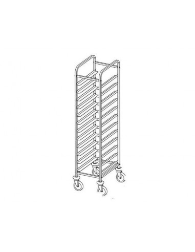 Trays trolley - N. 12 x EN ( cm 53 x 37)- cm 50 x 60 x 190