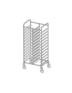 Trays trolley - N. 24 x EN ( cm 53 x 37)- cm 90 x 60 x 190 h