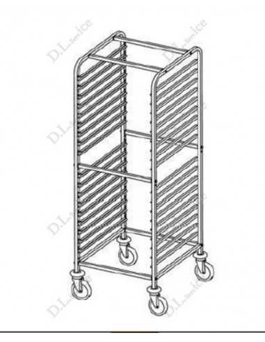 Carrello portateglie - Antiribaltamento a ''C'' - N. 14 x GN 1/1 - cm 44 x60 x 163 h