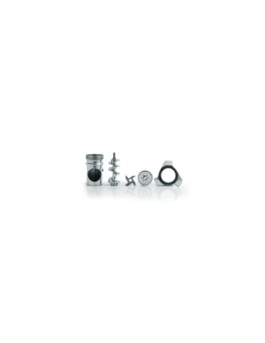 Bocca - coclea con perno - volantino - n. 1 piastra - coltello - In acciaio inox - Per Mod. 32 R-RS