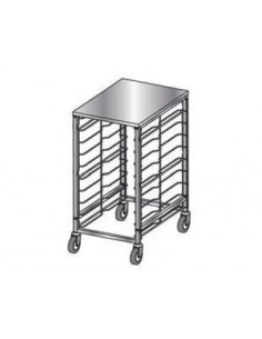 Carrello portateglie - Guide filo inox - N°9 x GN 1/1 -...