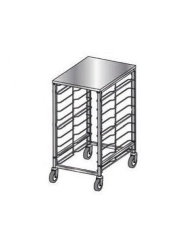 Door trolley - Stainless steel wire guide - N°9 x GN 1/1 - cm 42 x 59 x 87 h
