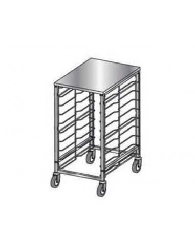 Door trolley - Stainless steel wire guide - N°9 x GN 1/1 - cm 42 x 59 x 87 h