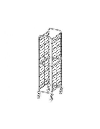 Door trolley - Stainless steel wire guides - N. 20 x GN 2/1 - cm 67 x 73 x 181 h