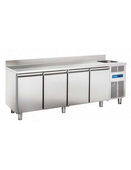 Refrigerated table - Lavello - Alzatina - N. 4 doors - cm 224 x 70 x 95h