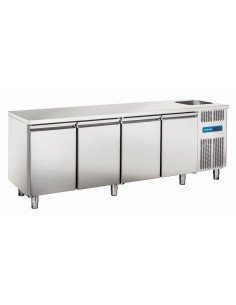Tavolo refrigerato - Lavello - N. 4 porte - cm 224 x 70 x... 2