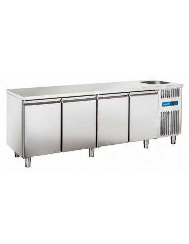 Refrigerated table - Sink - N. 4 doors - cm 224...