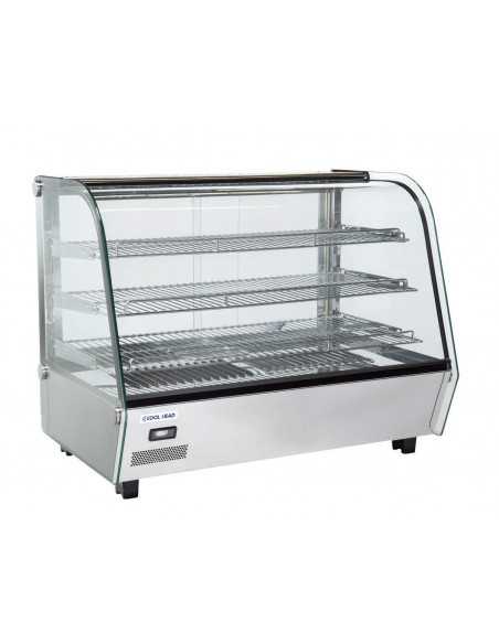 Hot showcase with 3 shelves and curved glass - Cm 87 x 58.2 x 68.5 h