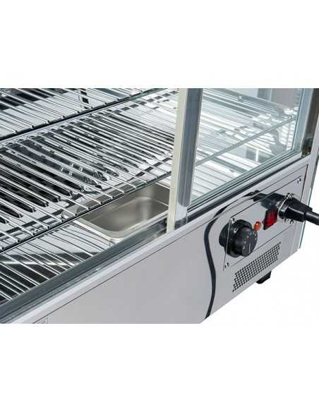 Vitrina caliente 3 estantes y puertas de metacrilato - cm 87 x 58.2 x 68.5 h