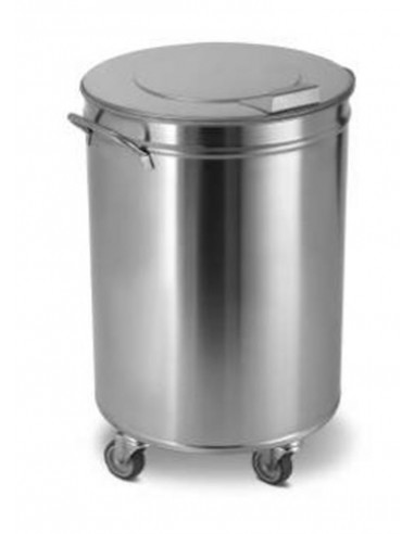 Circular waste bin - Capacity 30 litres - Rotating wheels - Cm Ø cm 39 x 62 h